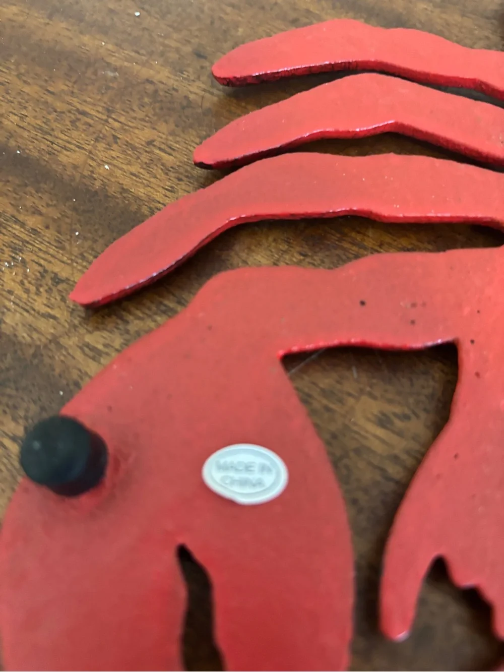 Distressed Red Cast Iron Lobster Trivet NWT Chesapeake Bay LMT. 12”